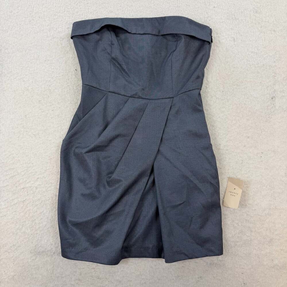 NWT Y2K Forever Twenty One Grey Strapless Mini Cocktail Dress Size Small